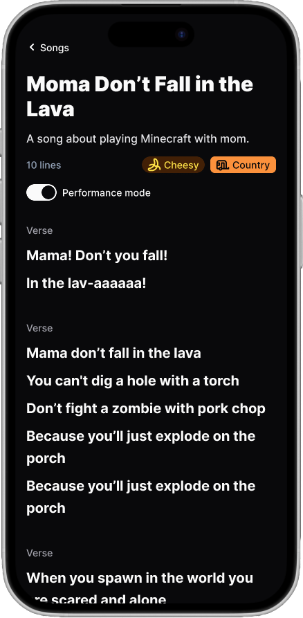 Performance mode